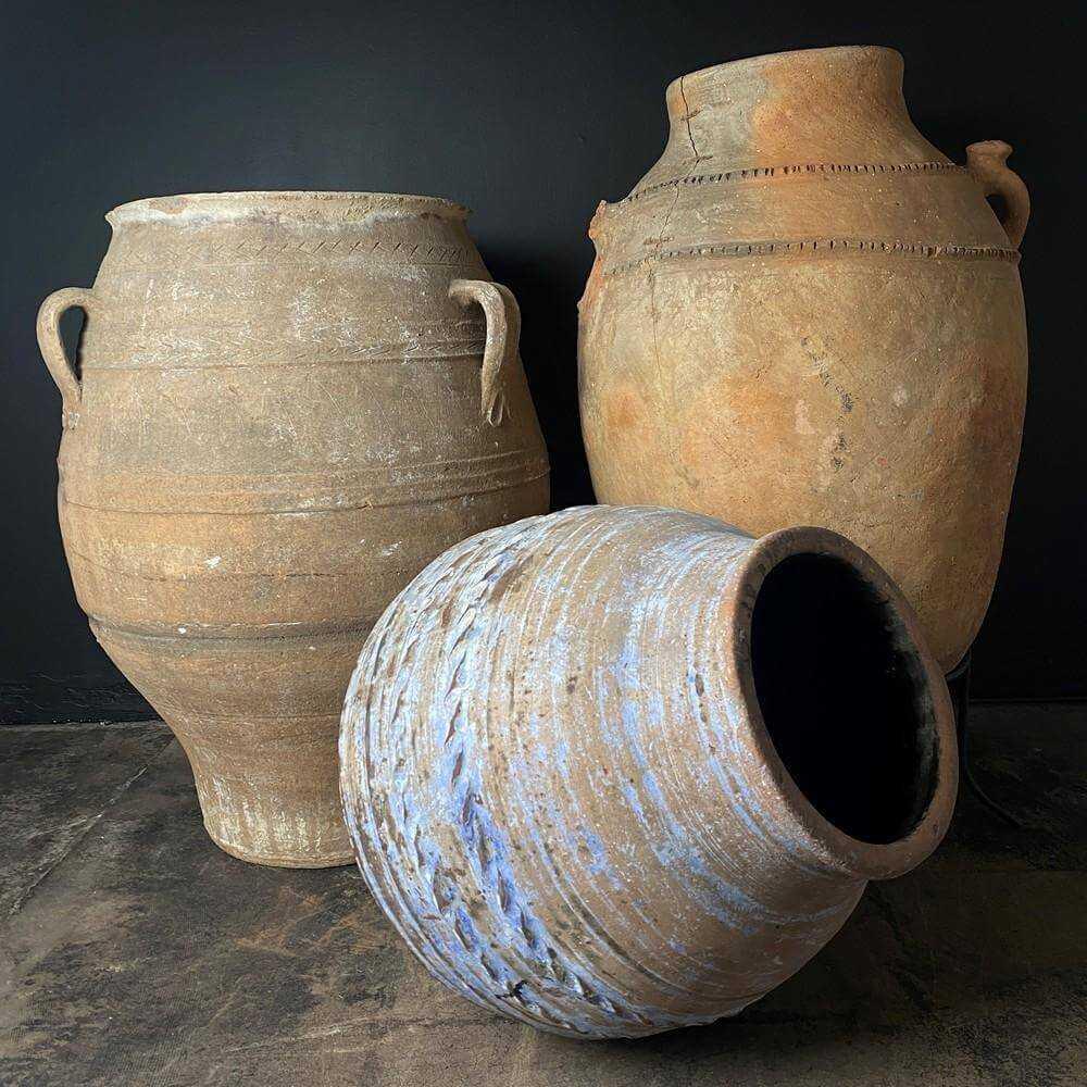 Vintage Greek Terracotta 2 Handle Olive Oil Pot #3395 – Fossil