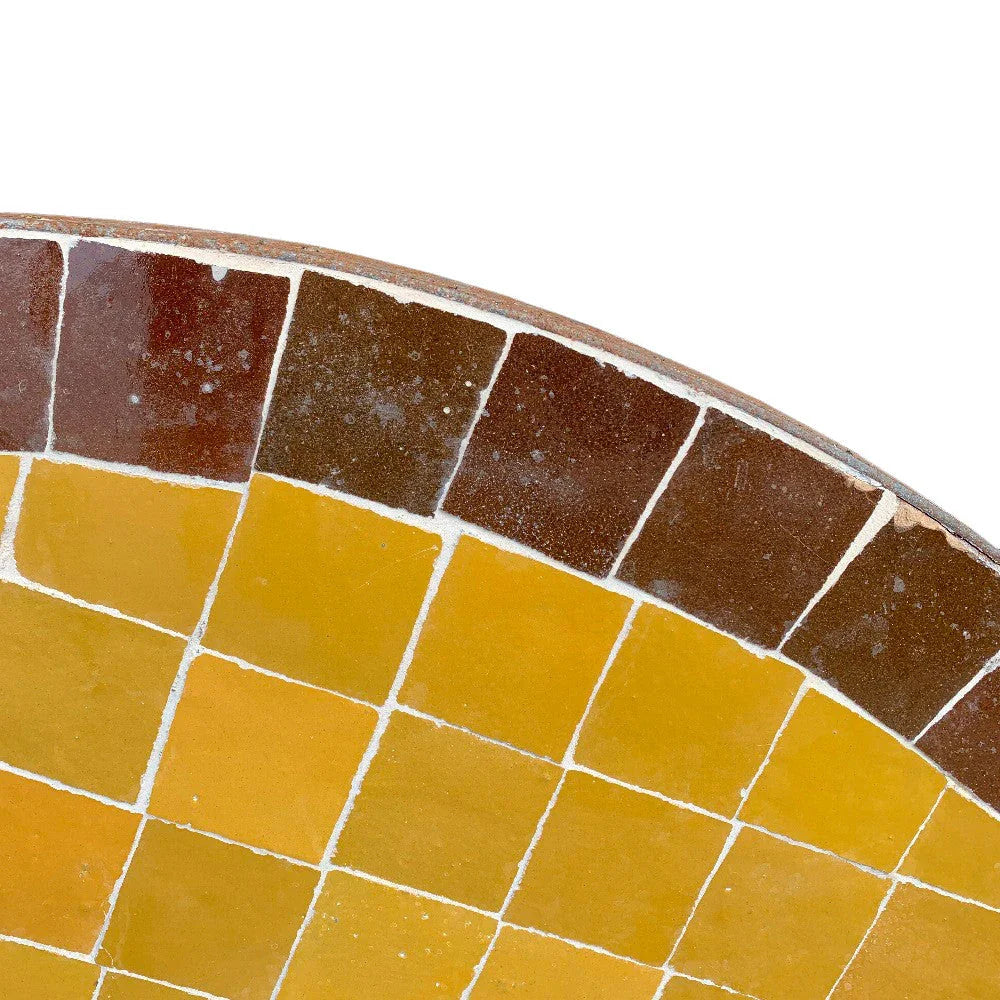 Moroccan Ceramic Tile Top - Round - Berbere Imports