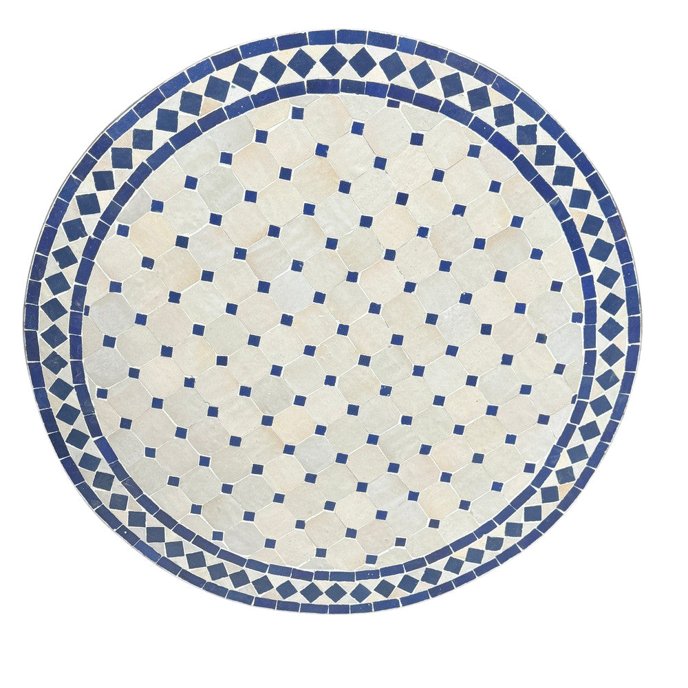 Round Moroccan Ceramic Tile Top - Berbere Imports