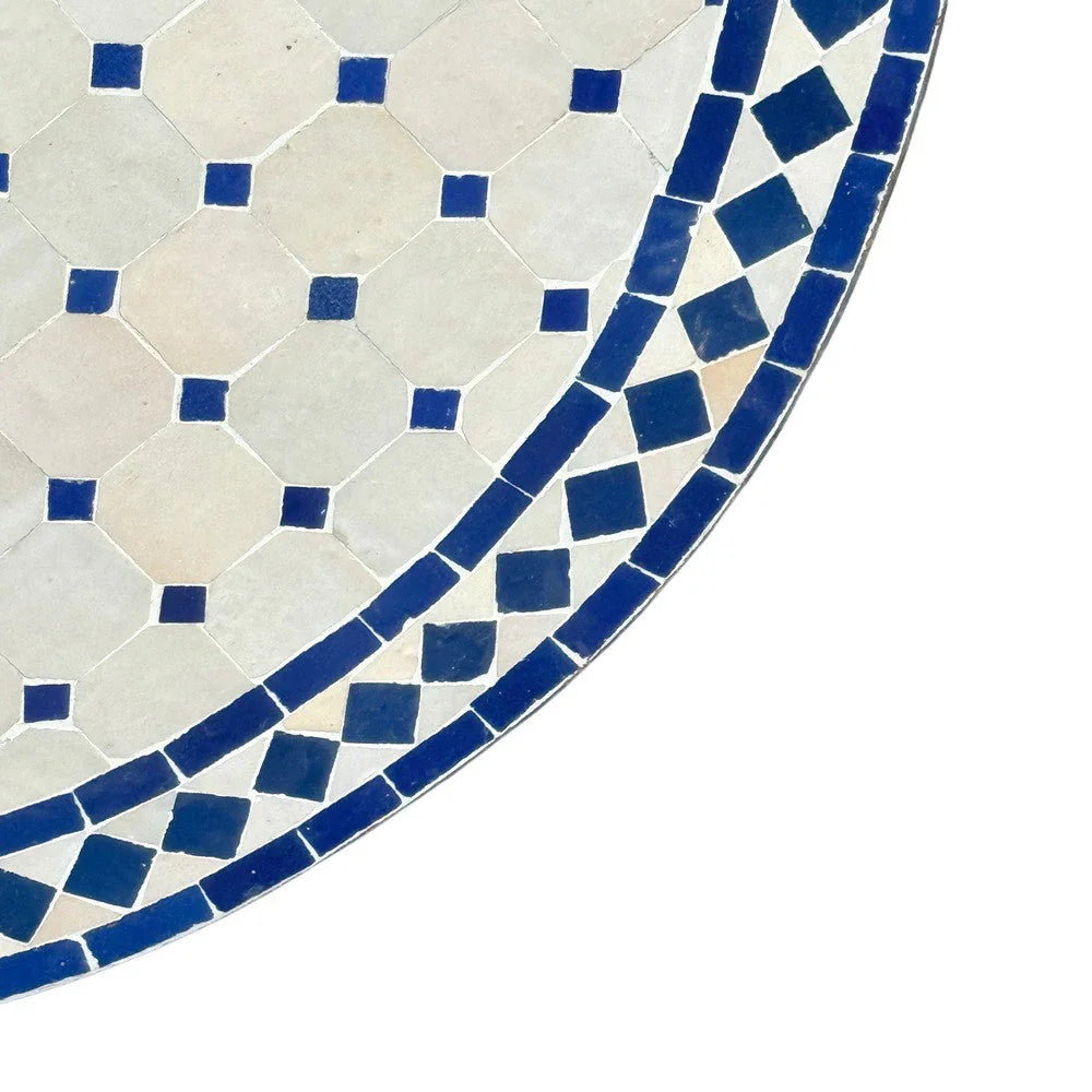 Round Moroccan Ceramic Tile Top - Berbere Imports