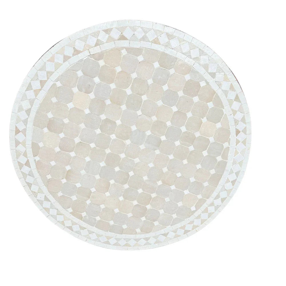 Round Moroccan Ceramic Tile Top - Berbere Imports