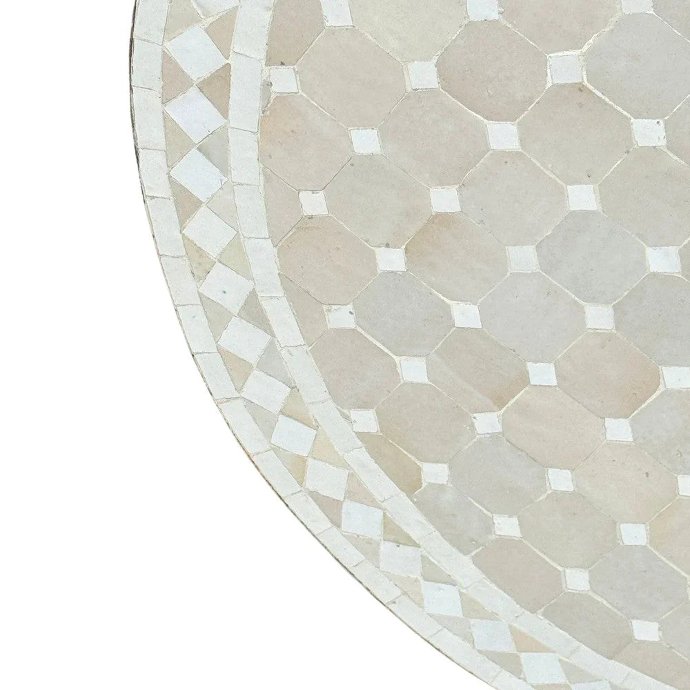 Round Moroccan Ceramic Tile Top - Berbere Imports