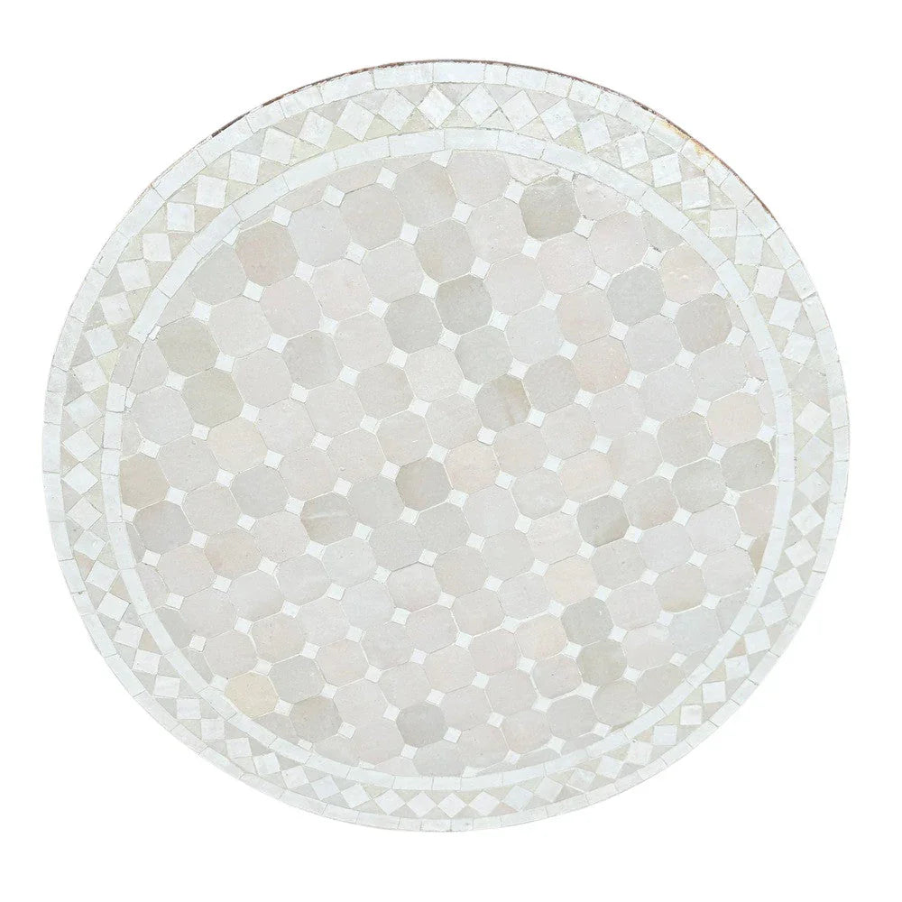 Round Moroccan Ceramic Tile Top - Berbere Imports