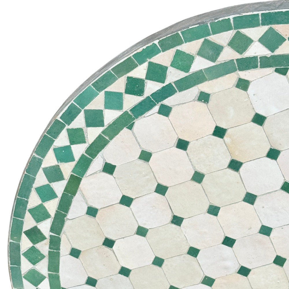 Round Moroccan Ceramic Tile Top - Berbere Imports