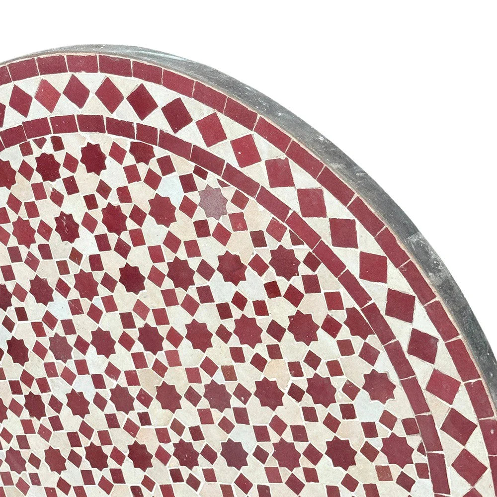 Round Moroccan Ceramic Tile Top - Berbere Imports