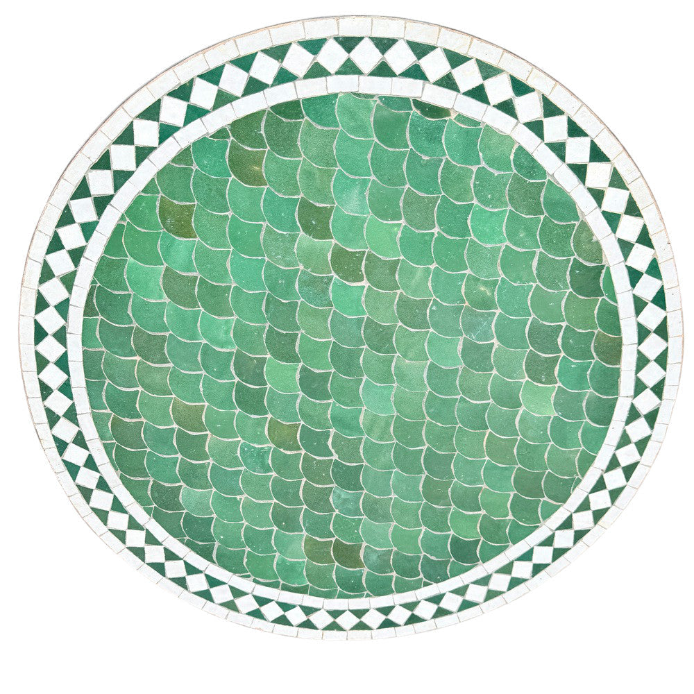 Round Moroccan Ceramic Tile Top - Berbere Imports