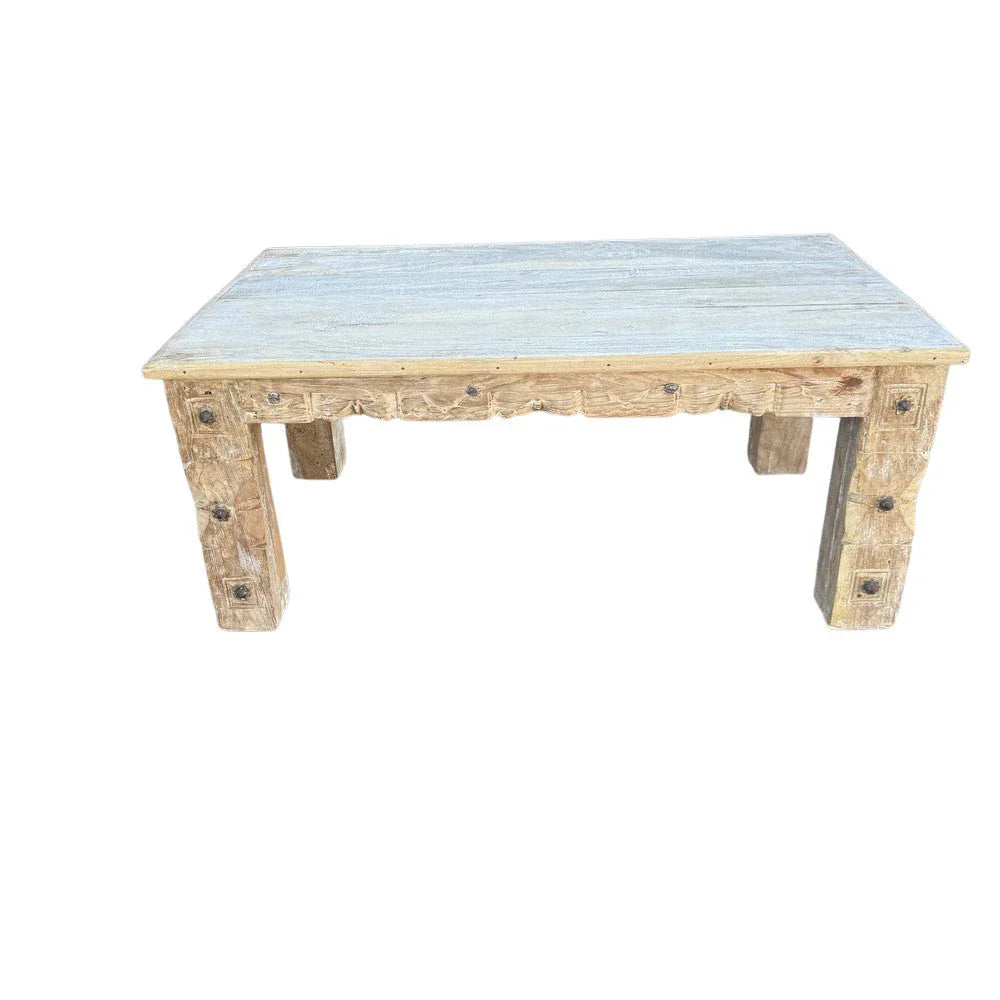 Vintage Indian Carved Wooden Coffee Table - Berbere Imports