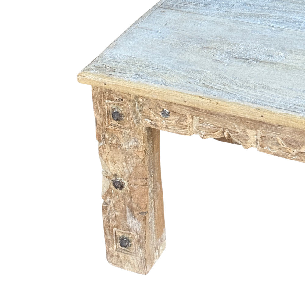 Vintage Indian Carved Wooden Coffee Table - Berbere Imports