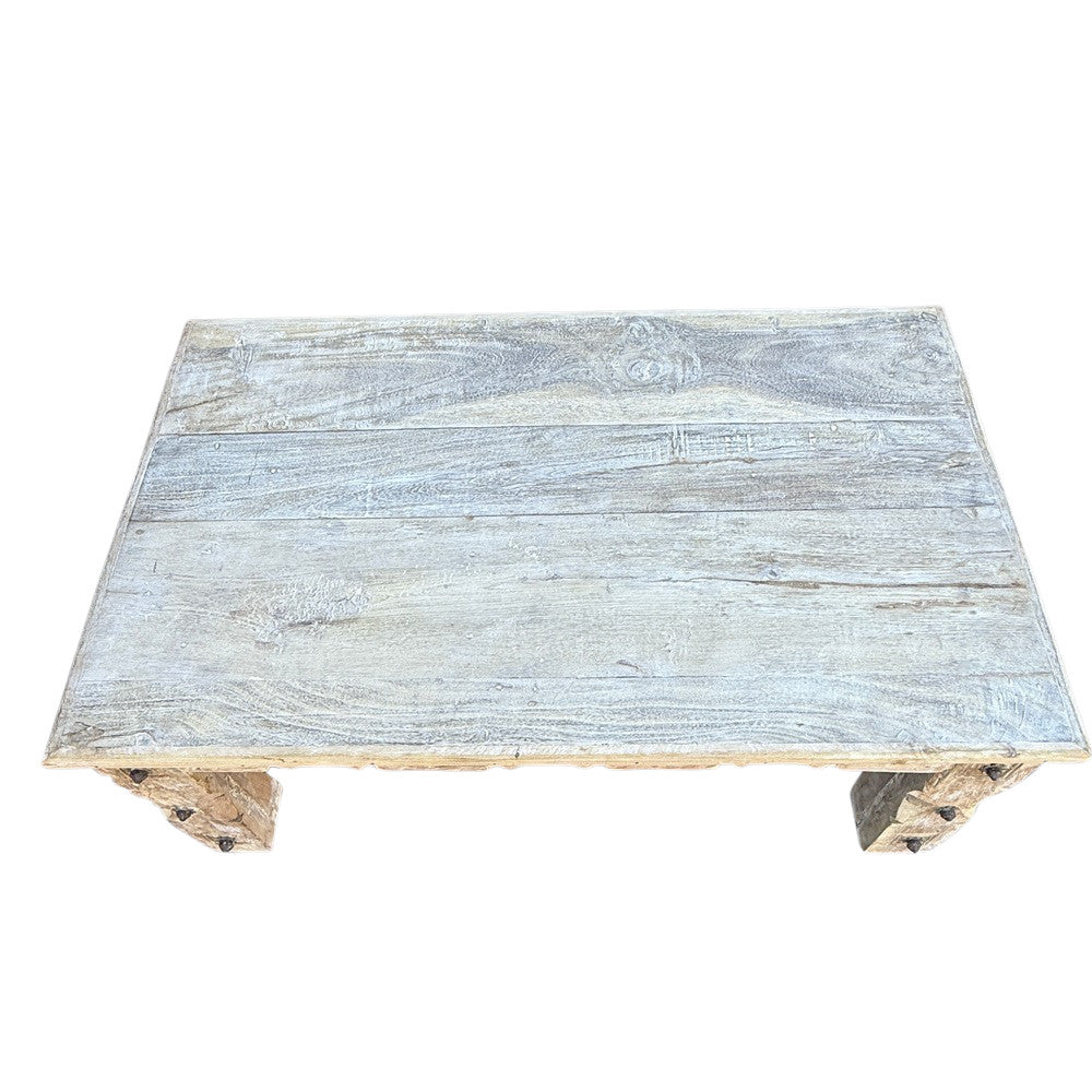 Vintage Indian Carved Wooden Coffee Table - Berbere Imports