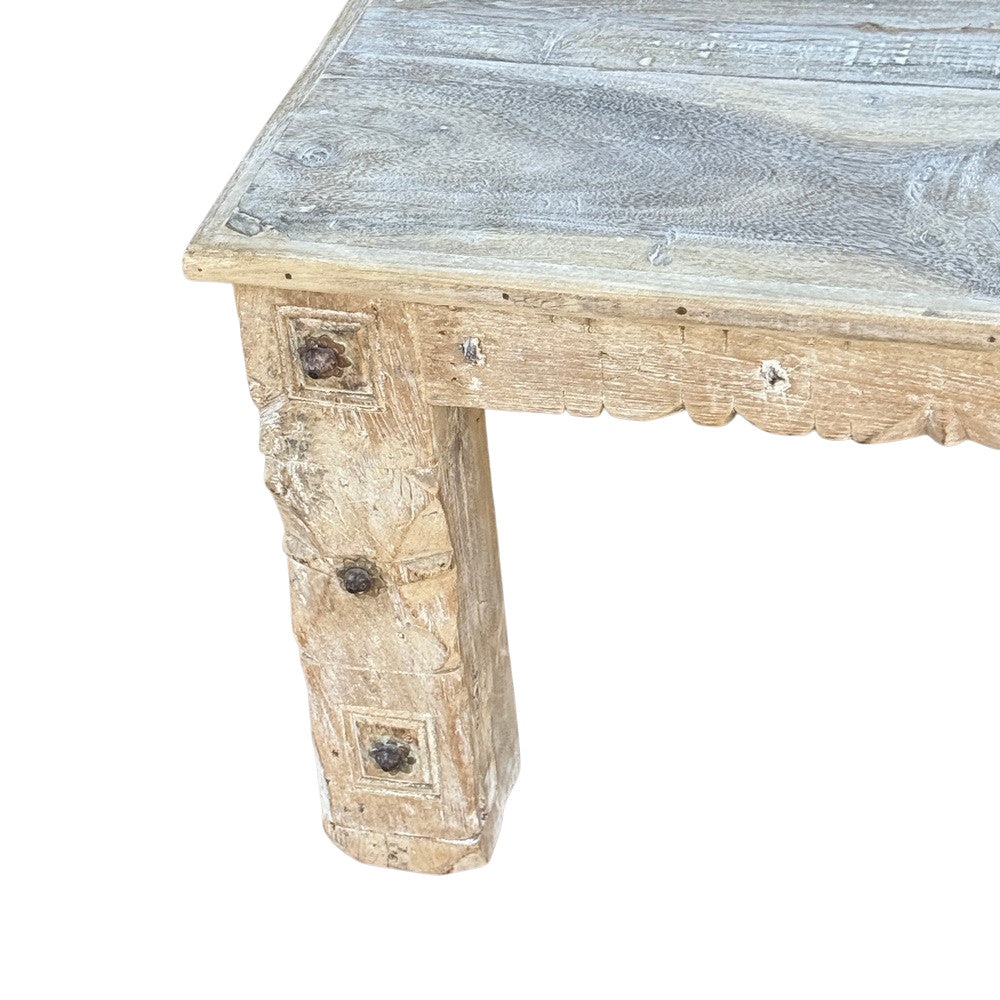 Vintage Indian Carved Wooden Coffee Table No. 177-02 – 17.5" H, view 7 of 7