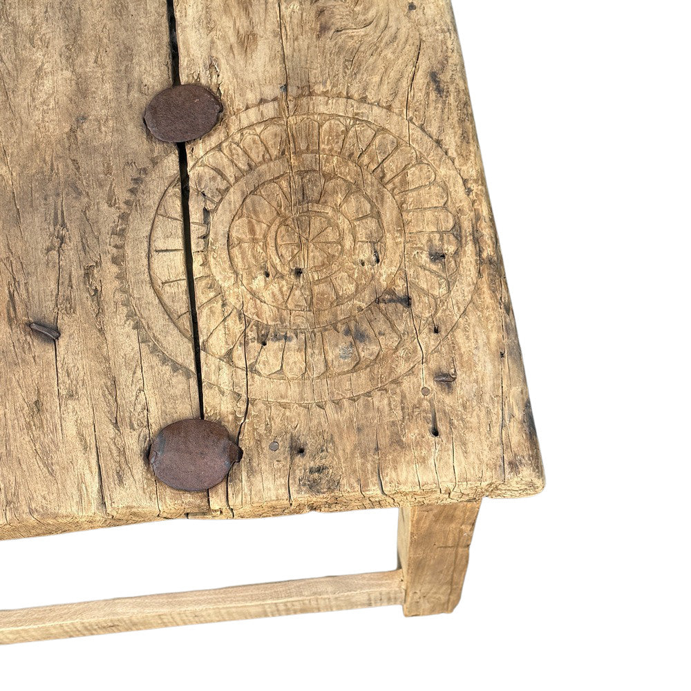 Vintage Indian Carved Wooden Coffee Table - Berbere Imports
