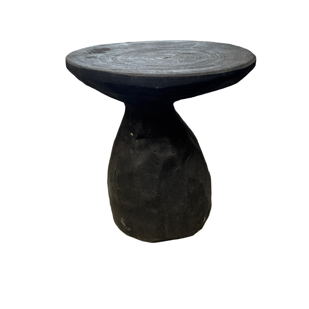 Indonesian Charred Wood Side Table - Berbere Imports