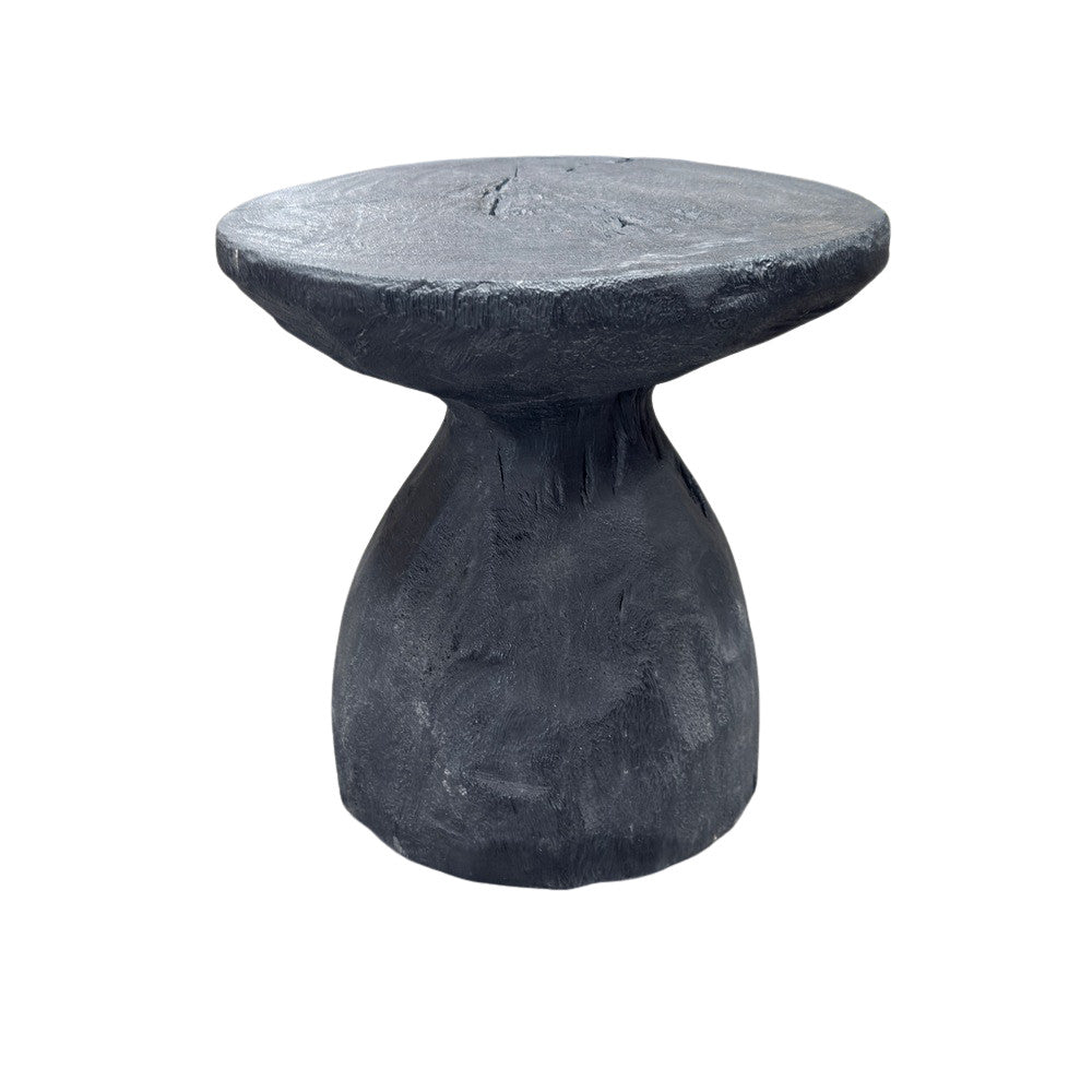 Indonesian Charred Wood Side Table - Berbere Imports