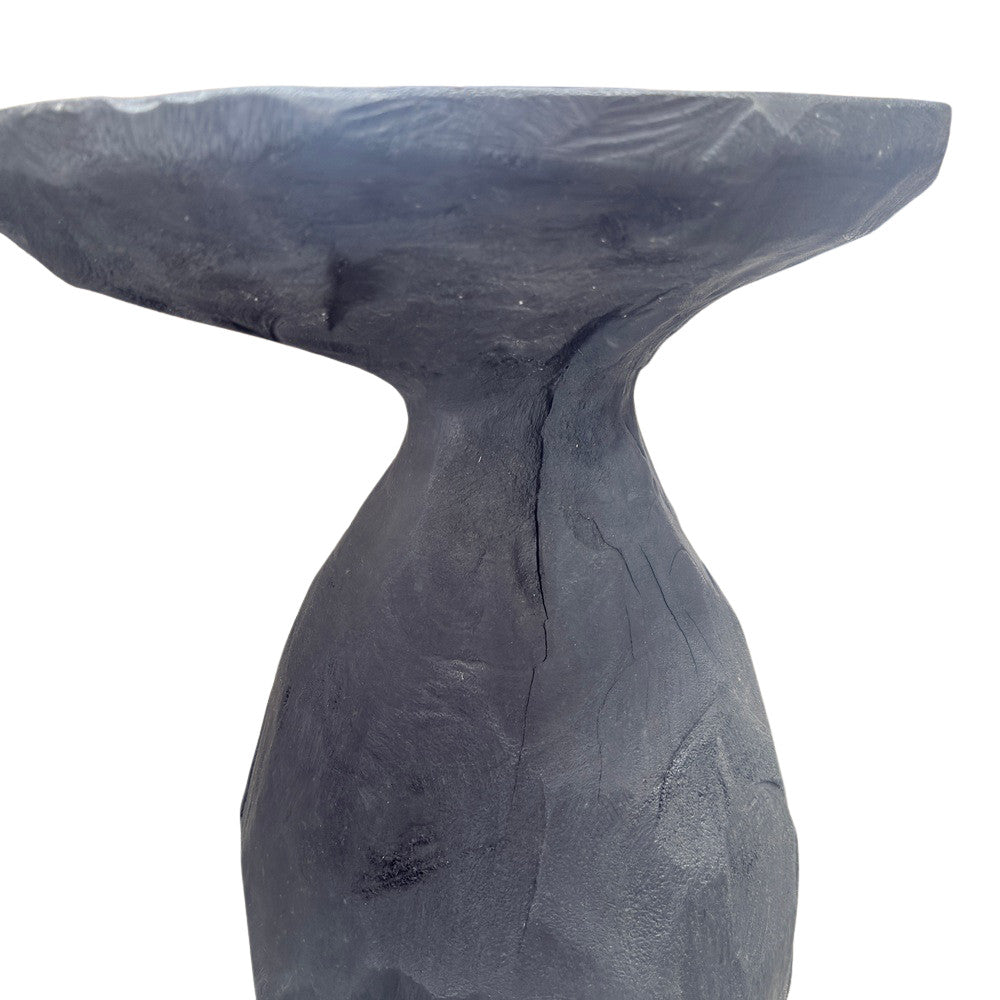 Indonesian Charred Wood Side Table - Berbere Imports