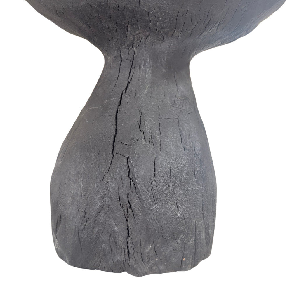 Indonesian Charred Wood Side Table - Berbere Imports
