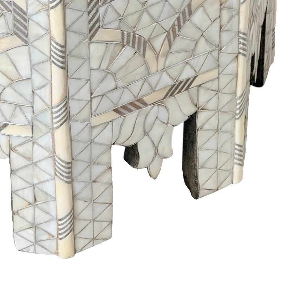 Bone And Mother Of Pearl Side Table - Berbere Imports