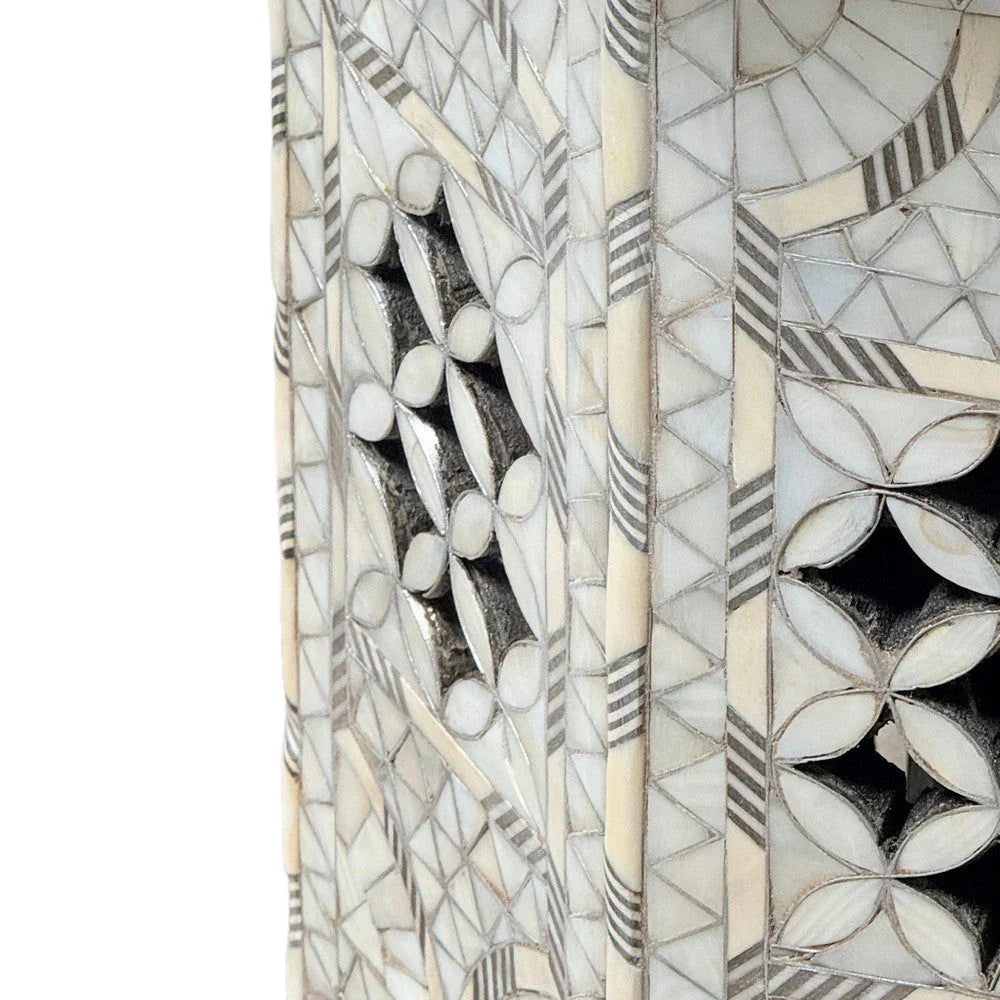 Bone And Mother Of Pearl Side Table - Berbere Imports
