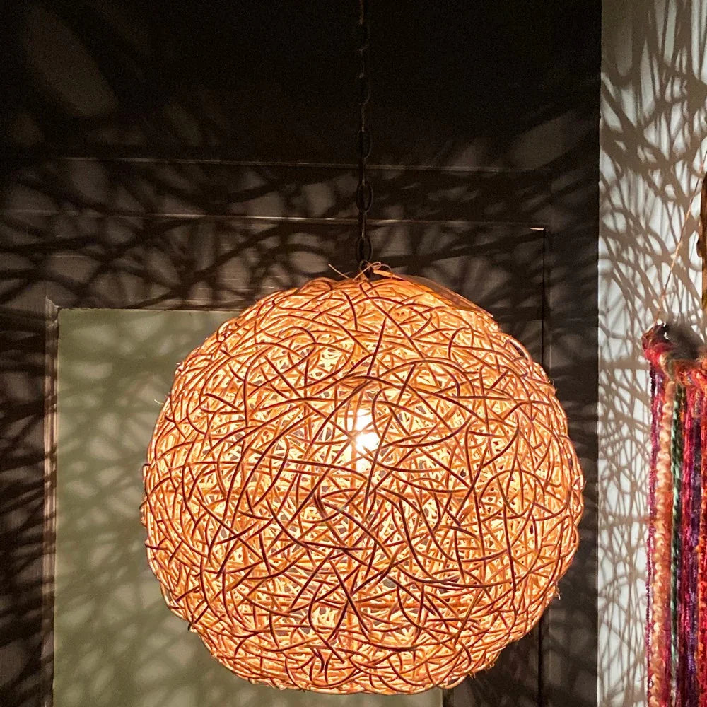 Thai Faux Rattan Lantern - Berbere Imports