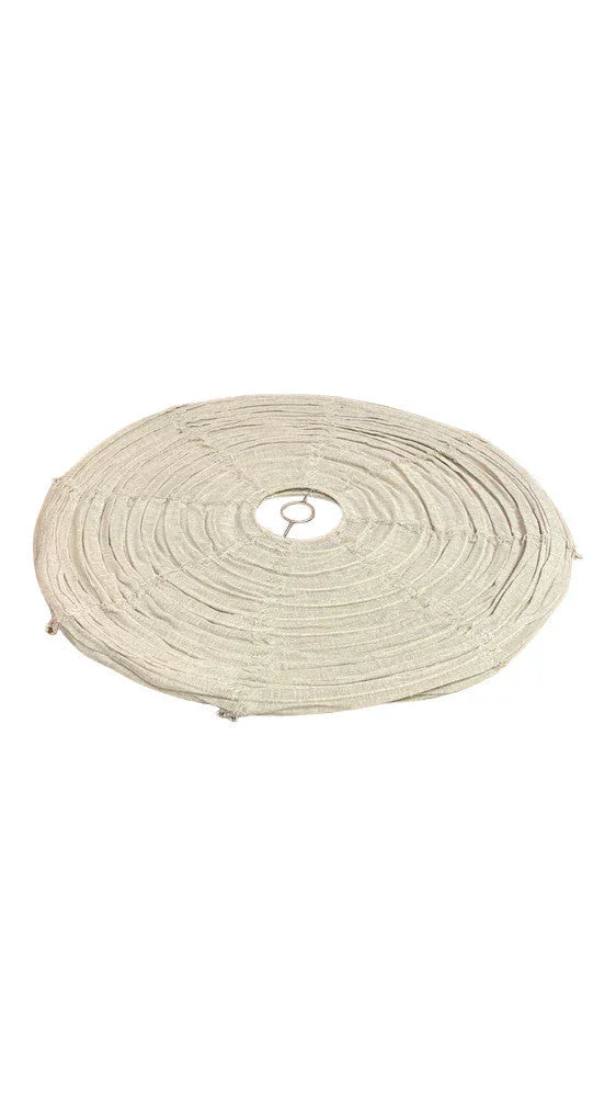 Indonesian Cloth Pendant - Pear Fringed Natural Medium - Berbere Imports