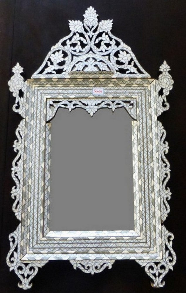 Syrian Mother Of Pearl Mirror - Berbere Imports