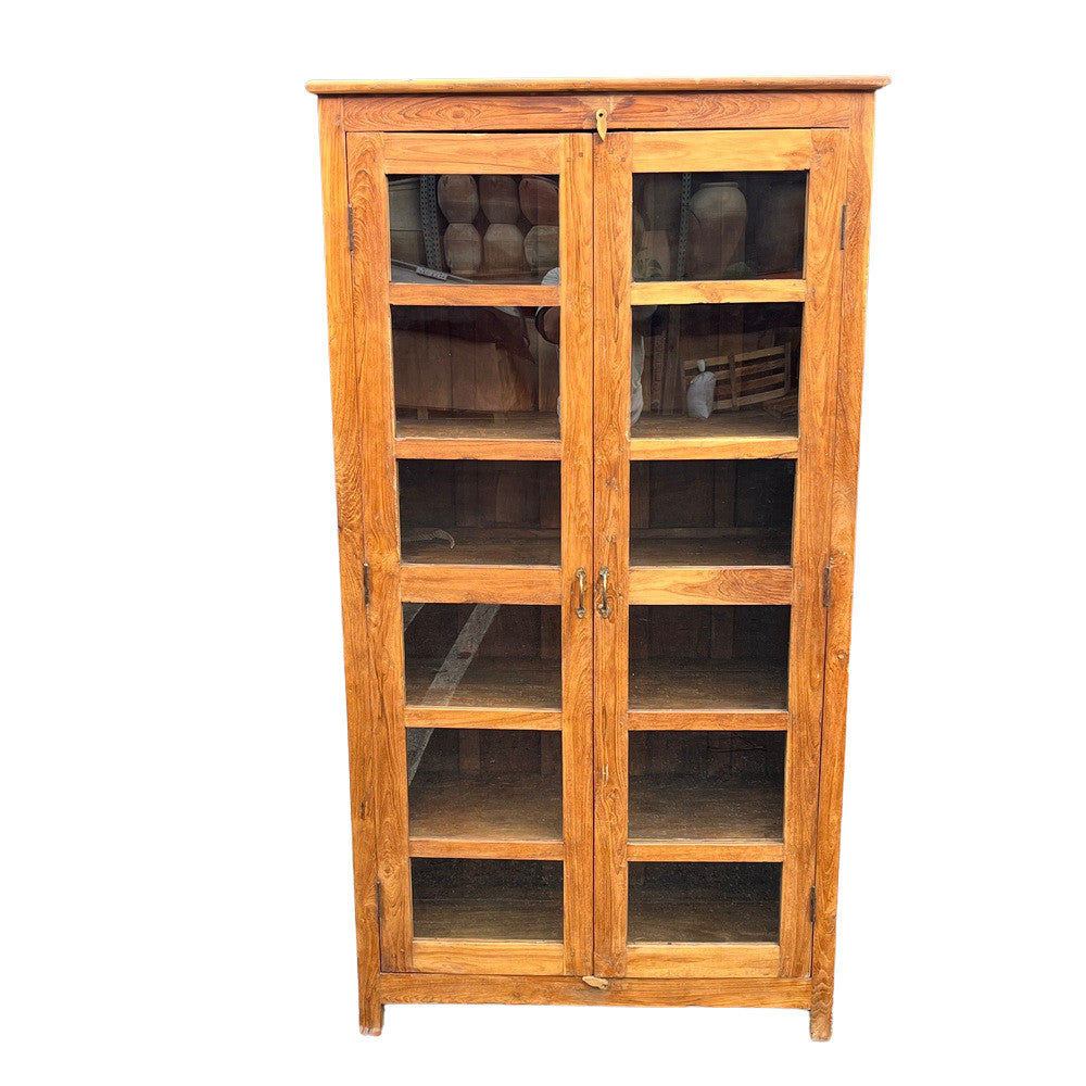 Wood and Glass Cabinet, 74.5" H – from India, view 1 of 7
