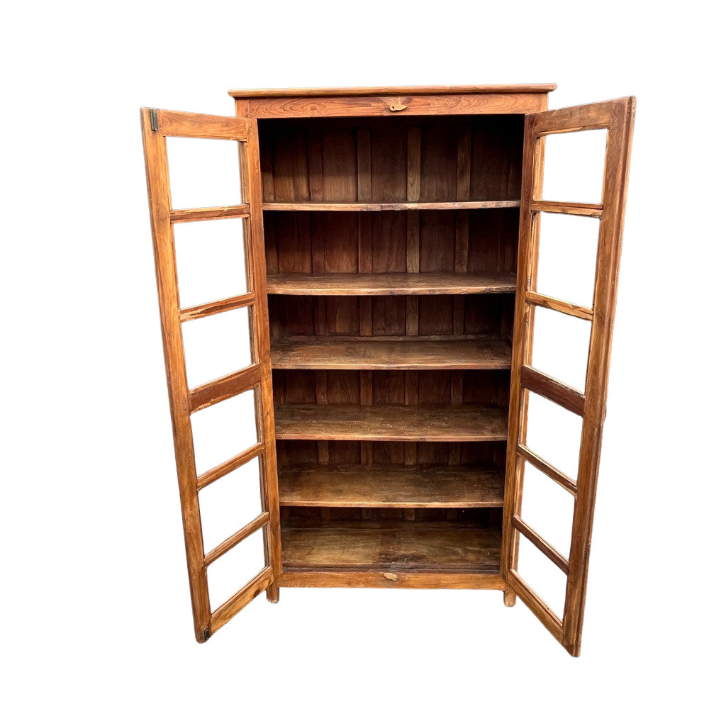 Wood and Glass Cabinet, 74.5" H – from India, view 2 of 7