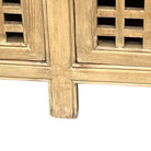 Vintage Natural Wooden Lattice 4-Door Sideboard - Berbere Imports