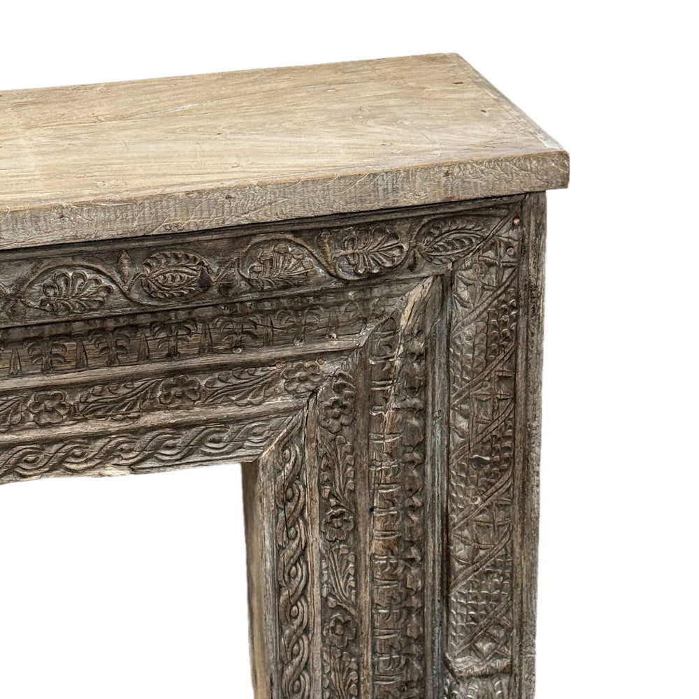 Vintage Indian Carved Wooden Console - Berbere Imports