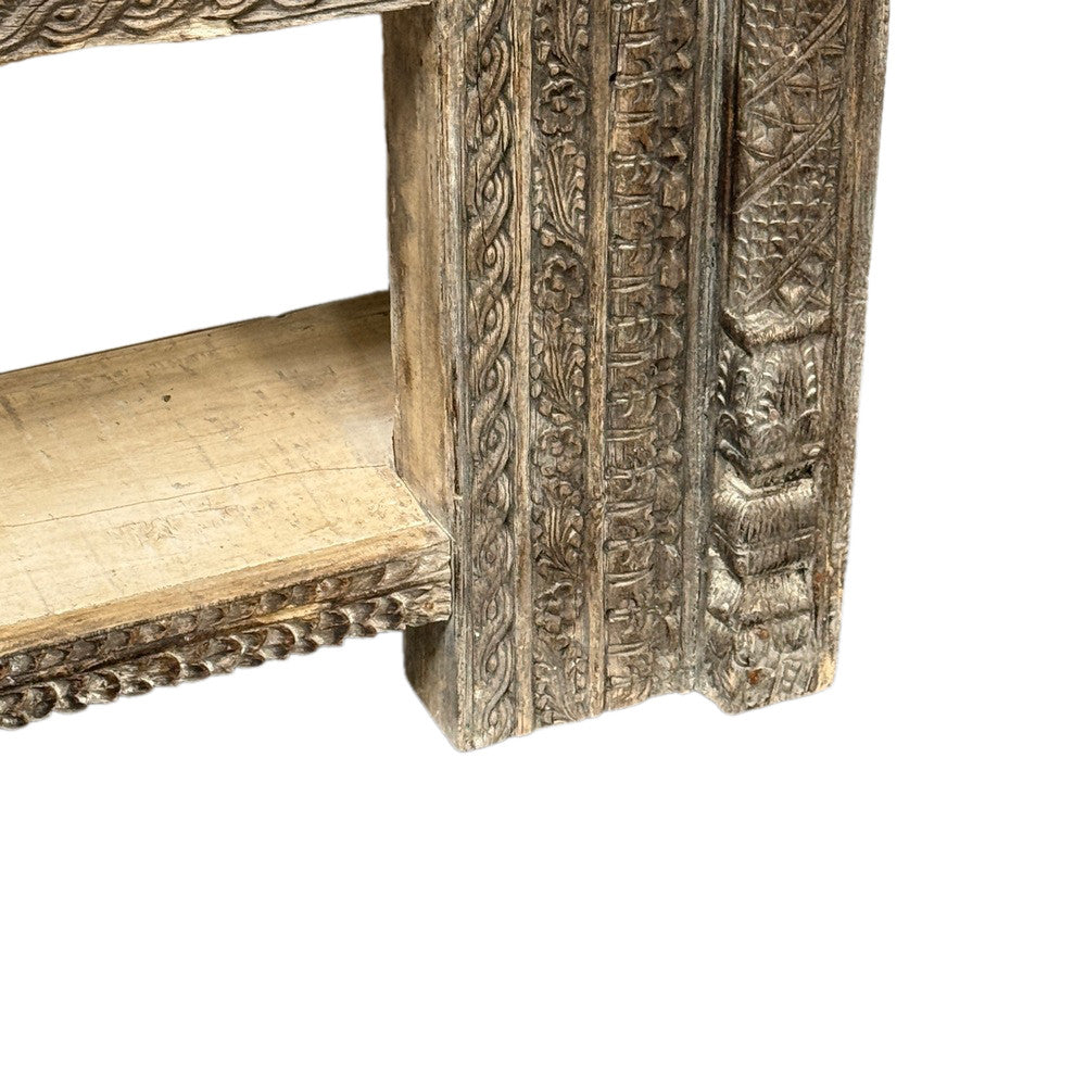 Vintage Indian Carved Wooden Console - Berbere Imports