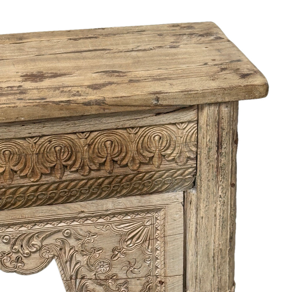 Vintage Indian Carved Wooden Console - Berbere Imports