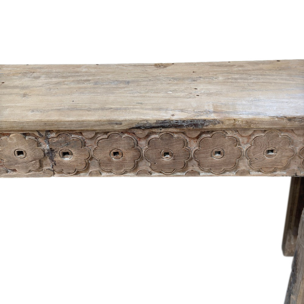 Vintage Indian Carved Wooden Console - Berbere Imports