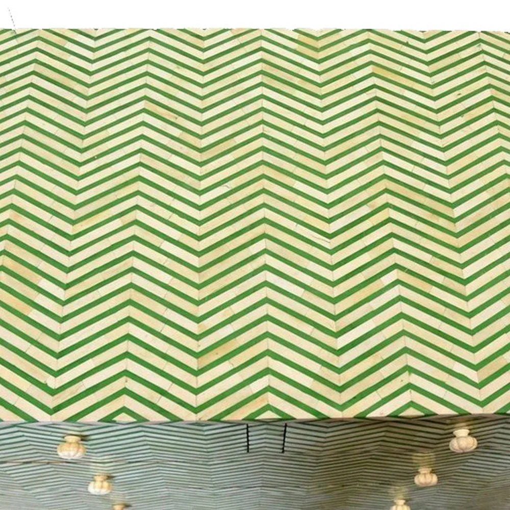 White And Green Bone Inlay 4-Drawer Dresser - Berbere Imports