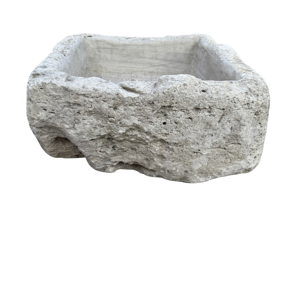 Antique Indonesian Limestone Planter - Berbere Imports