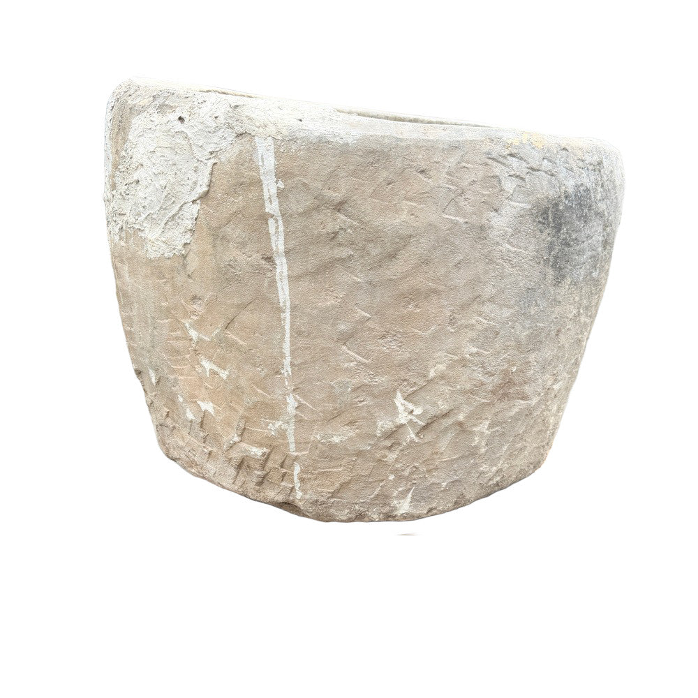 Antique Indonesian Round Limestone Trough - Berbere Imports