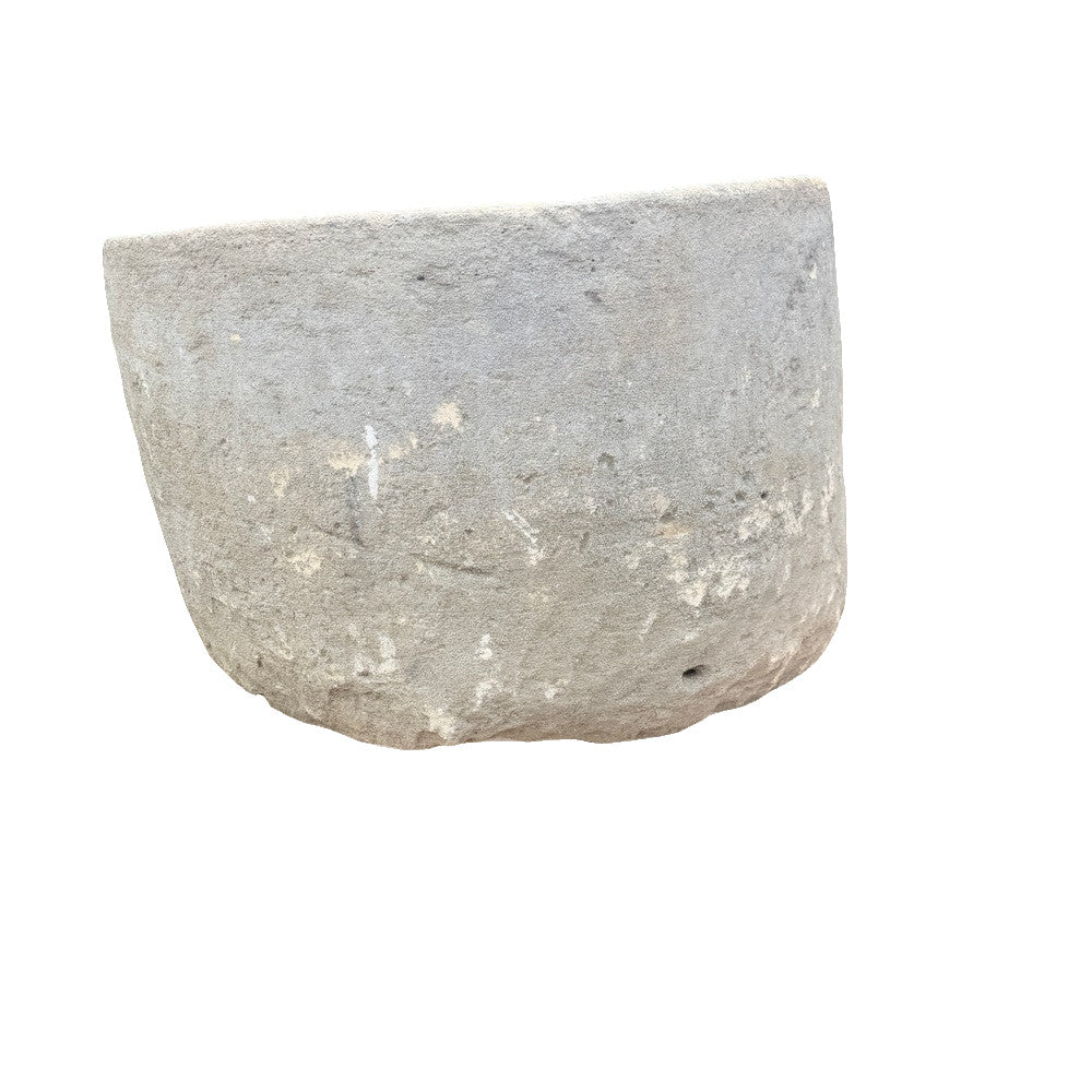 Antique Indonesian Round Limestone Trough - Berbere Imports
