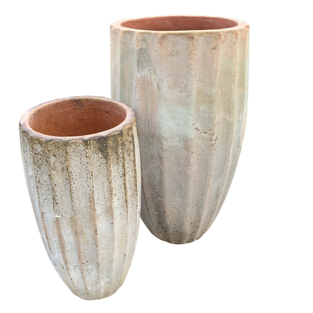 Skinny Ribbed Terracotta Planter - Berbere Imports