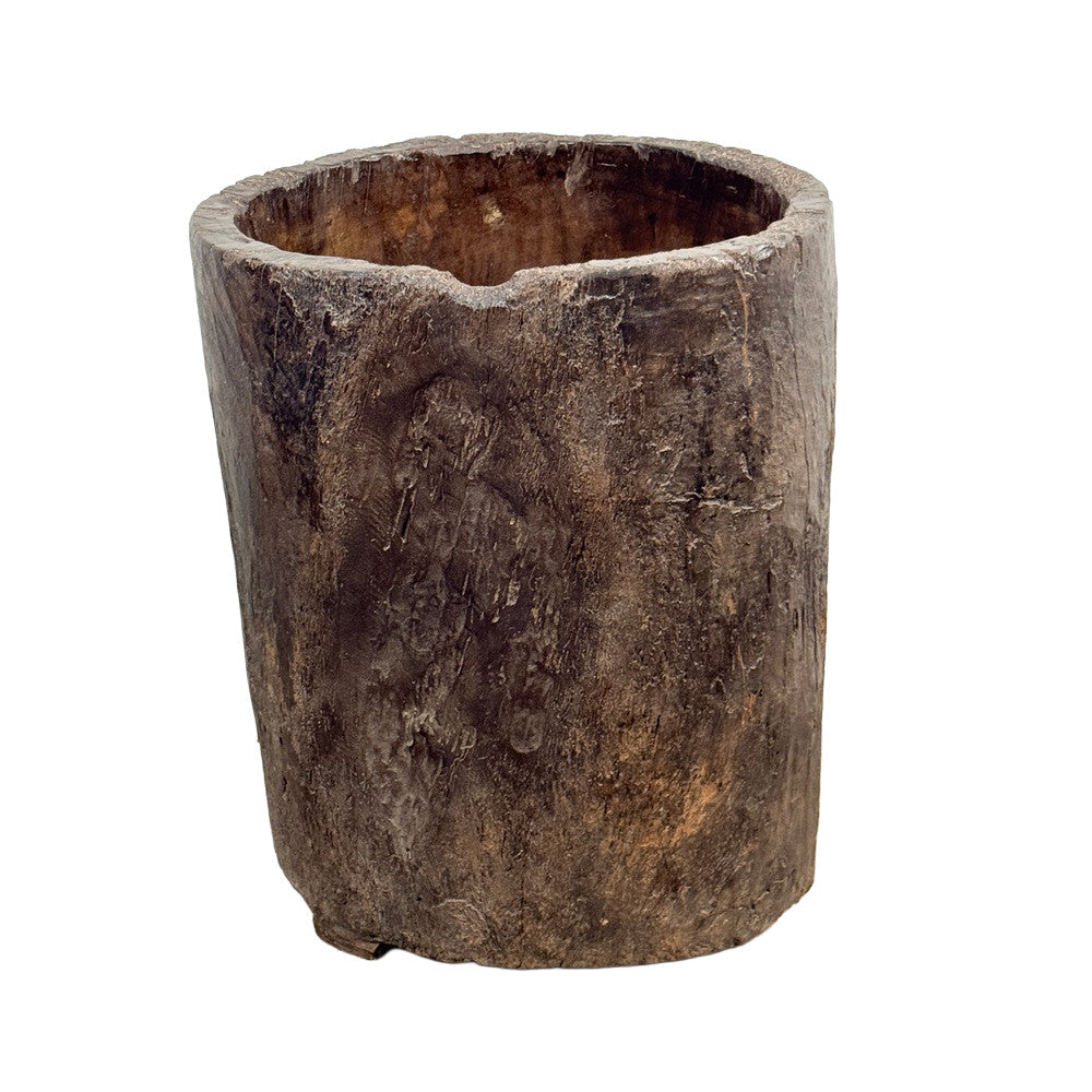 Antique Nagaland Wood Planter - Berbere Imports