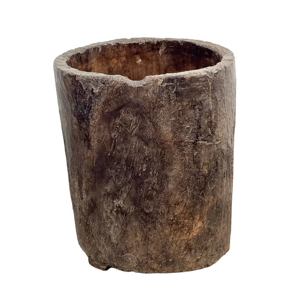 Antique Nagaland Wood Planter - Berbere Imports