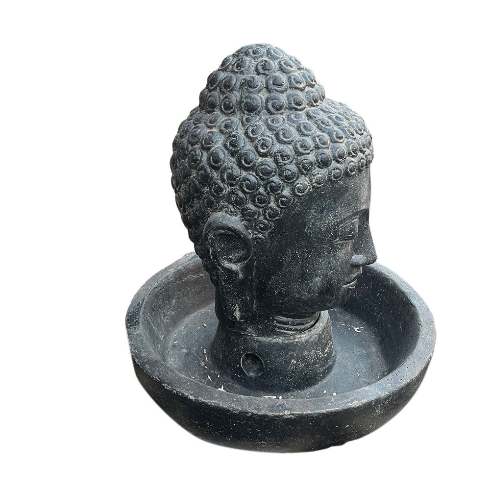 Small Buddha Head Fountain With Round Basin - Berbere Imports