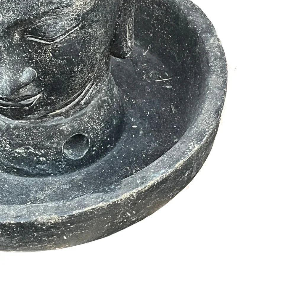 Small Buddha Head Fountain With Round Basin - Berbere Imports