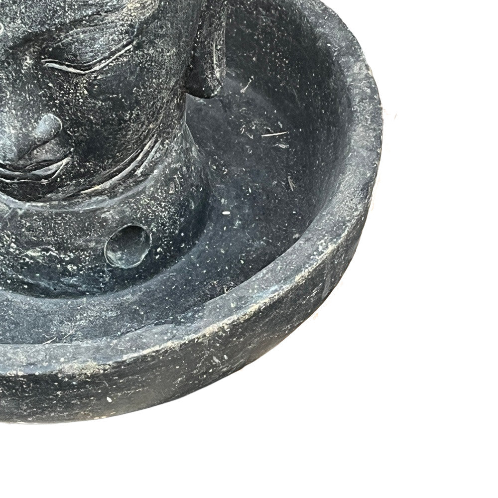 Small Buddha Head Fountain With Round Basin - Berbere Imports