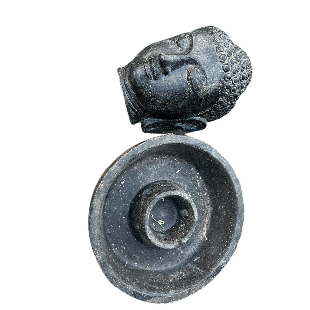 Small Buddha Head Fountain With Round Basin - Berbere Imports