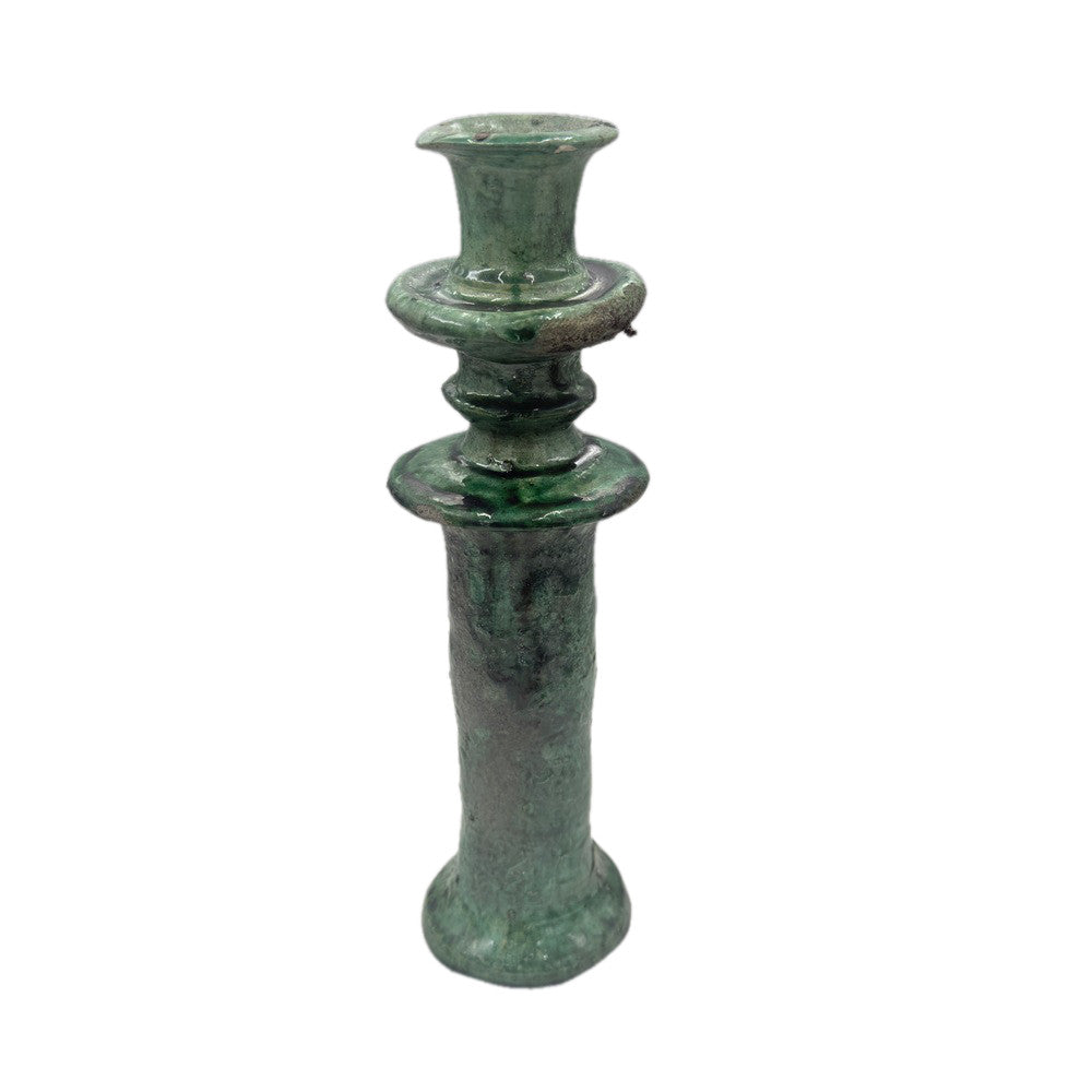 Moroccan Tamegroute Glazed Candlestick Holder - Berbere Imports