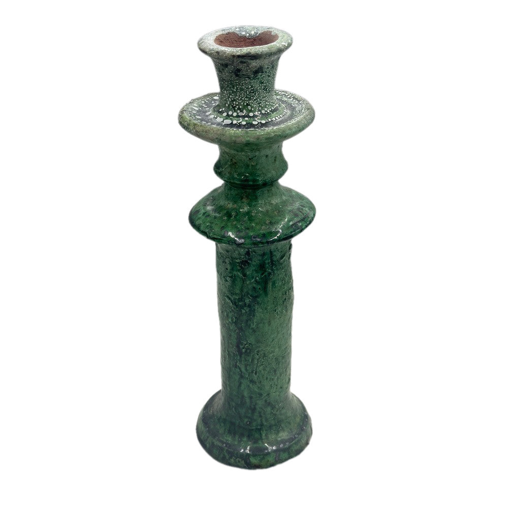 Moroccan Tamegroute Glazed Candlestick - Berbere Imports