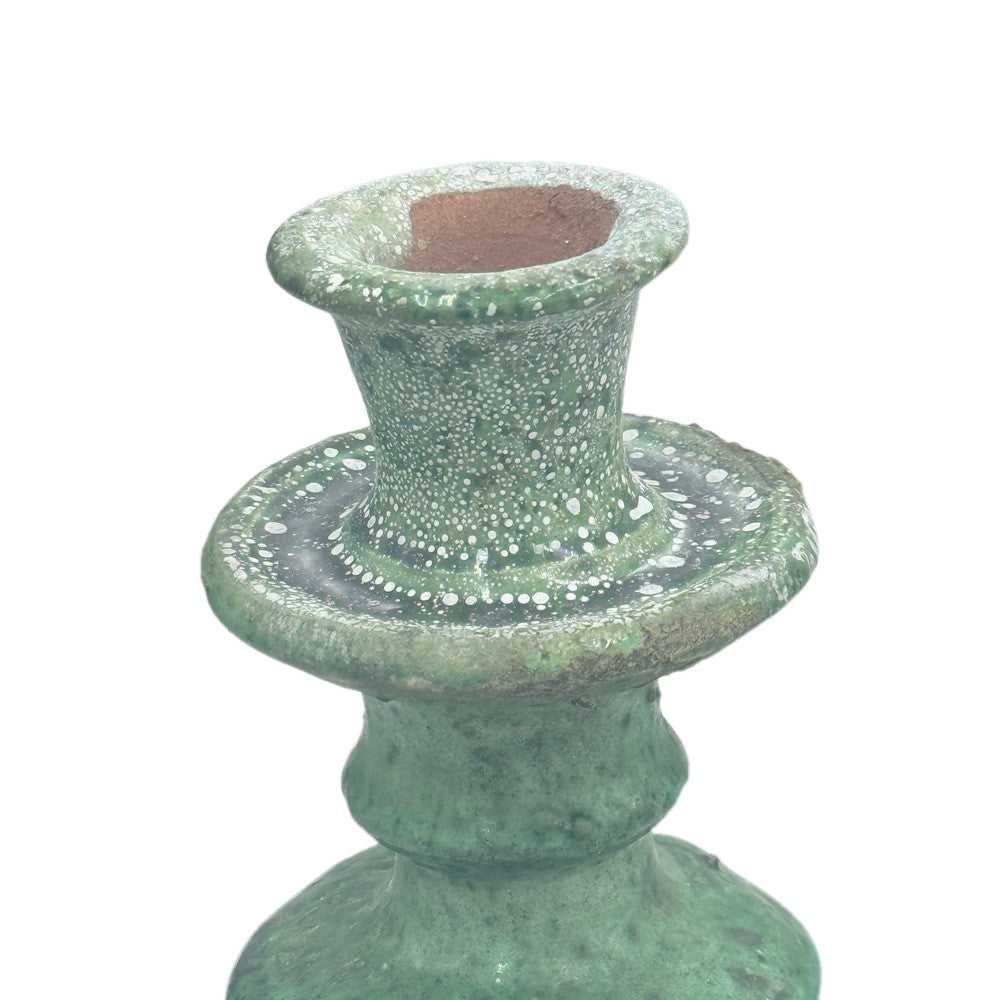 Moroccan Tamegroute Glazed Candlestick Holder - Berbere Imports