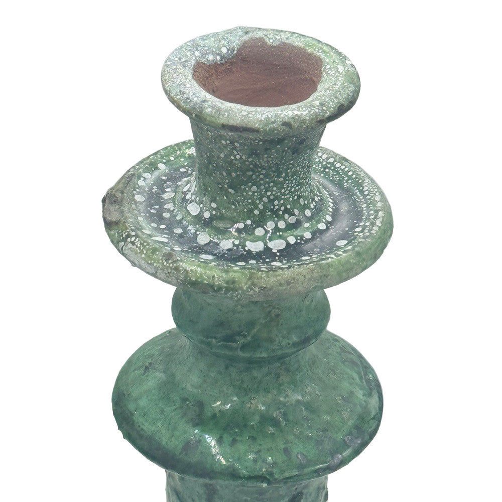 Moroccan Tamegroute Glazed Candlestick Holder - Berbere Imports