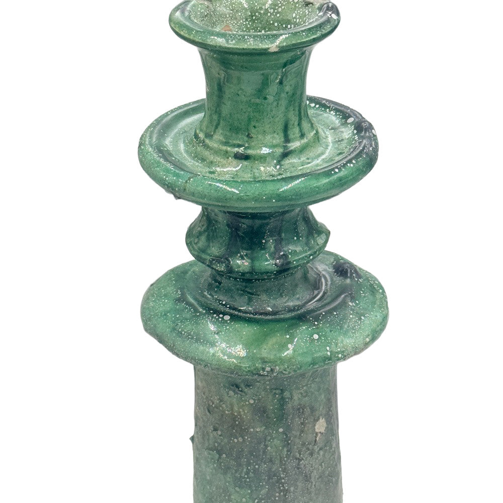 Moroccan Tamegroute Glazed Candlestick Holder - Berbere Imports