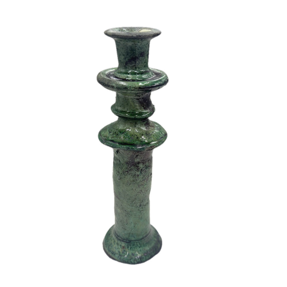 Moroccan Tamegroute Glazed Candlestick - Berbere Imports