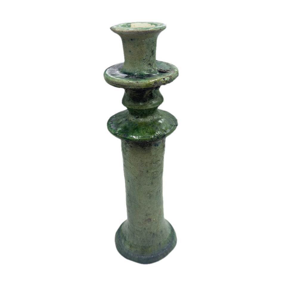Moroccan Tamegroute Glazed Candlestick Holder - Berbere Imports