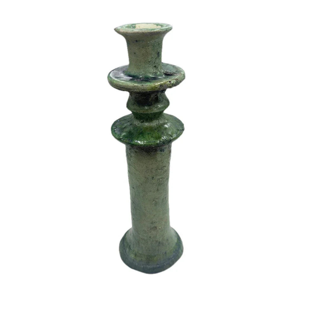 Moroccan Tamegroute Glazed Candlestick Holder - Berbere Imports